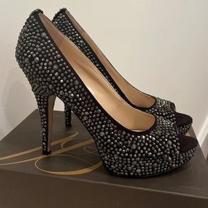 Gorgeous Women's "Enzo Angiolini" Crystal Platform Heels, Size 8.5
